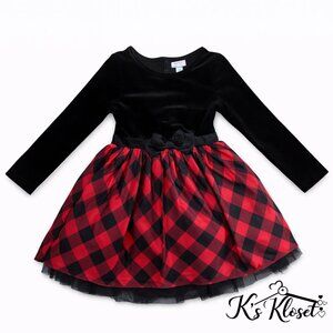 Black and Red Plaid Dress with Bow